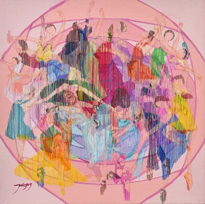 Movimiento de baile colorido de Jukyong Park
