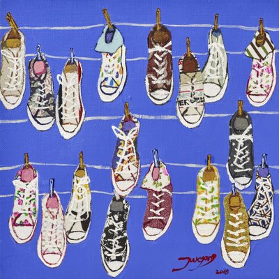Zapatillas colgantes de colores de Jukyong Park