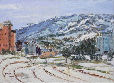 Ladera urbana nevada de Jukyong Park