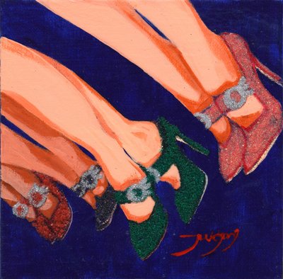 Zapatos de tacón brillantes para fiestas de Jukyong Park