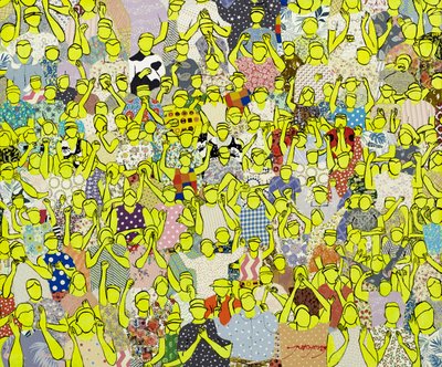 Una multitud que anima con entusiasmo de Jukyong Park