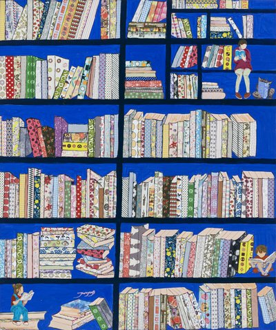 Libros de la biblioteca llenos de vida de Jukyong Park