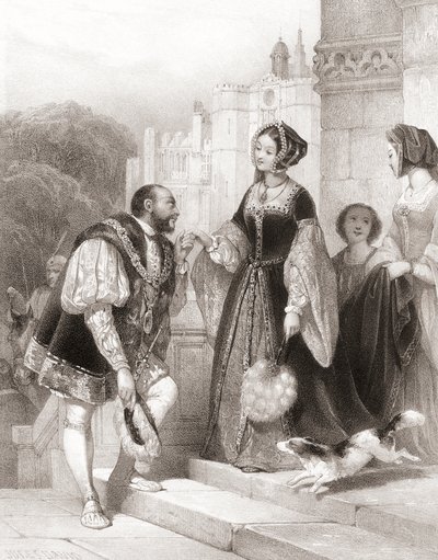 Rey Enrique VIII de Inglaterra con Ana Bolena de Jules (after) David