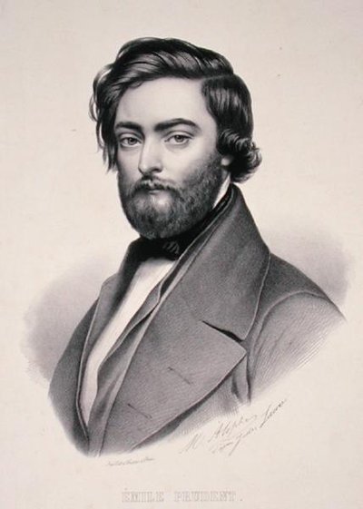 Retrato de Emile Prudent (1817-63) grabado por Marie Alophe (1812-83) (litografía) de Jules (after) Laure