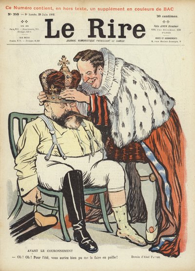 Coronación del Rey Eduardo VII, ilustración para Le Rire de Jules Abel Faivre