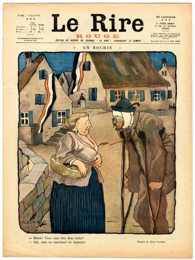 Portada de "The Red Laughter", Satírico en Colores de Jules Abel Faivre