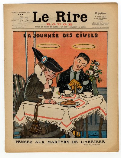 Portada de "The Red Laughter", Satírico en Colores de Jules Abel Faivre