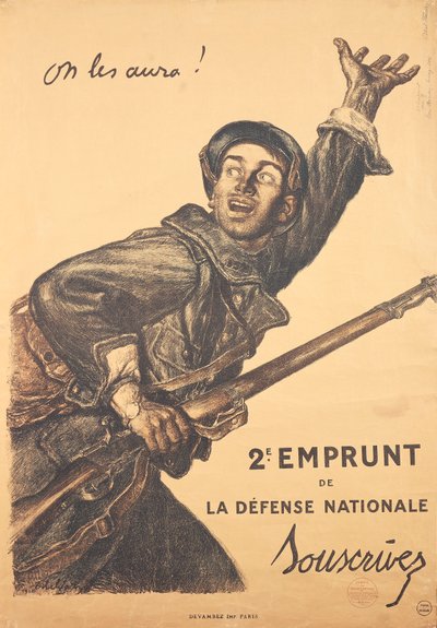 Póster francés de la Primera Guerra Mundial - Segunda emisión de bonos de guerra de Jules Abel Faivre