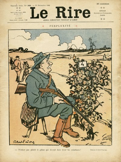 Ilustración para la portada de Le Lire, 25/12/09 - Perplejidad - Campo, Ocio, Caza cazador de Jules Abel Faivre