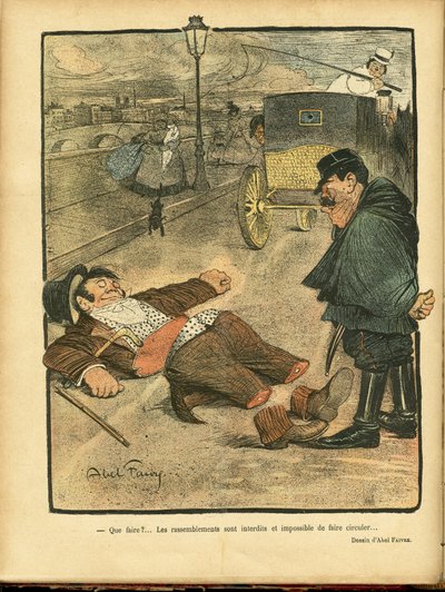 Ilustración de Abel Faivre en Le Rire de Jules Abel Faivre