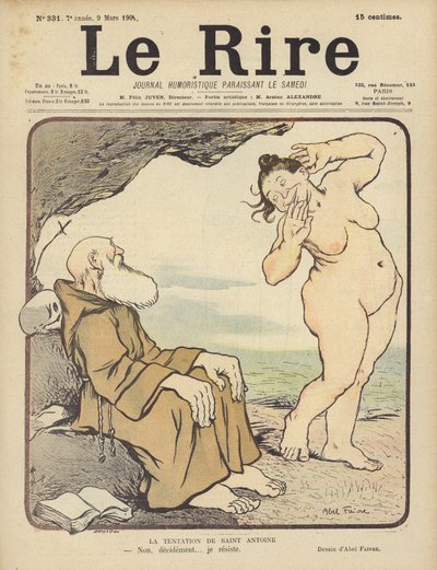 La tentación de San Antonio, Ilustración para Le Rire de Jules Abel Faivre