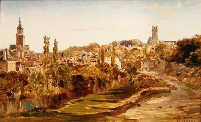 Pueblo en Bretaña de Jules Achille Noel