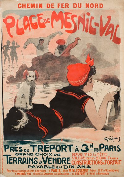 Chemin de fer du Nord. Playa de Mesnil-Val, 1901 de Jules Alexandre Grün
