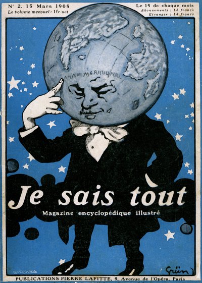 Portada de la ilustre revista enciclopédica “Je sais tout” N°2, 15 de marzo de 1905 de Jules Alexandre Gruen or Grun