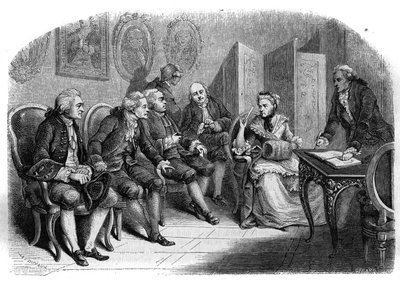 El salón literario de Marie Anne Doublet (Doublet de Persian) de Jules Antoine (after) Duvaux