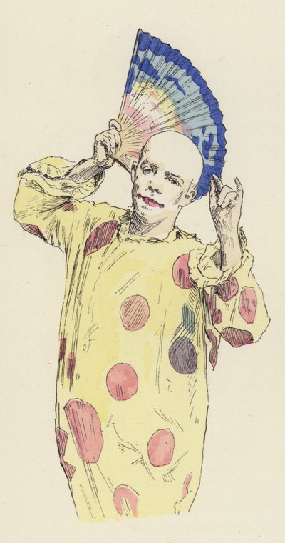Payaso sosteniendo un abanico de Jules Arsene (after) Garnier
