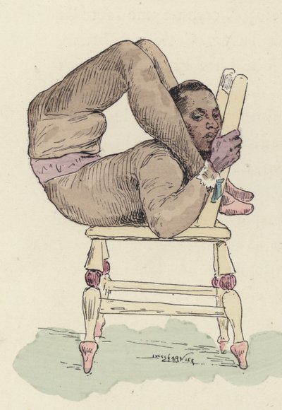 Contorsionista de circo en una silla de Jules Arsene Garnier