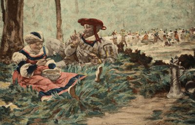 Grandbuckthorn, el padre de Gargantúa, y Gargamelle, la preñada de Gargantúa, comiendo tripas. Gargantúa. Ilustración de Jules Garnier. En "Rabelais et l
