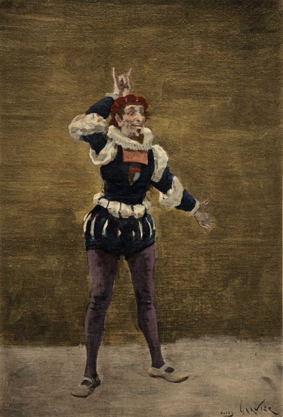 Nazdecabre comunicándose con Panurge por señas. Pantagruel. Ilustración de Jules Garnier. En "Rabelais et l
