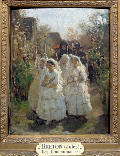 Les premier communiantes à Courrières por Jules Breton de Jules Breton