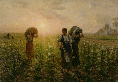 El fin de la jornada laboral, 1886-87 de Jules Breton