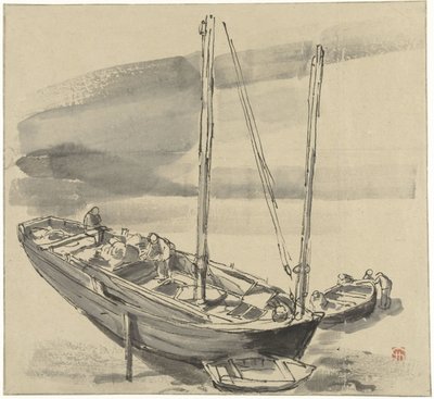 Barcos en Grancamp (Calvados) de Jules Chadel