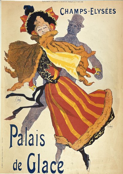 Publicidad para el Palacio de Hielo en los Campos Elíseos, por Jules Cheret de Jules Cheret