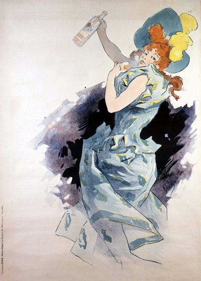 Cartel publicitario para Dubonnet, mujer con una botella, por Jules Chéret de Jules Cheret