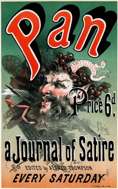 Cartel (1884) del periódico satírico ""Pan"", editado por Alfred Thompson - Ilustración de Jules Cheret (1836-1932) - Extracto de ""Les maîtres de l