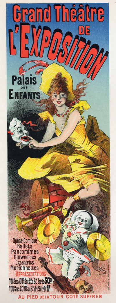 Arte. Entretenimiento. Gran teatro de la exposición (Exposición Universal de París) de Jules Cheret