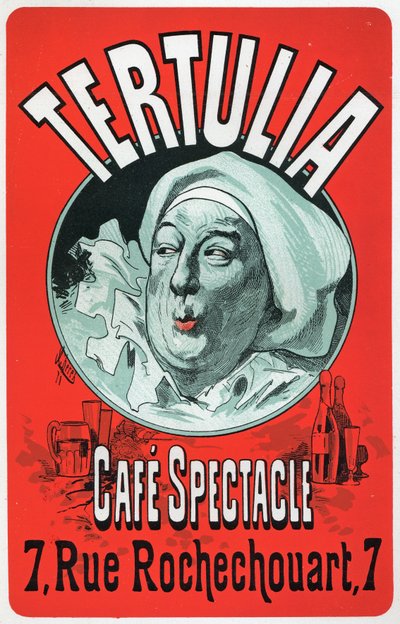 Arte. Entretenimiento. Tertulia, espectáculo en el Café Espectáculo, París. Cartel de Jules Cheret, c.1870 de Jules Cheret