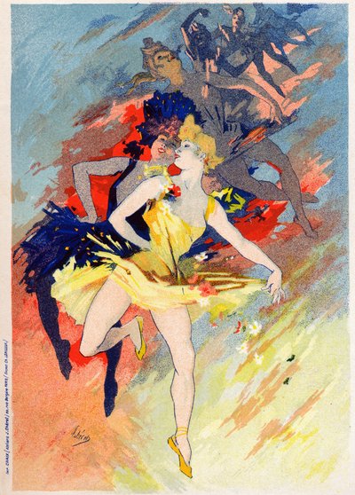 Arte. Entretenimiento. La danza. Alegoría de Jules Cheret, Francia, c.1890 de Jules Cheret