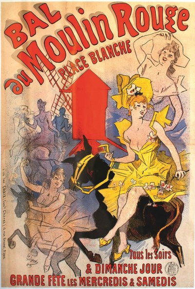 Baile del Moulin Rouge, 1889 de Jules Cheret