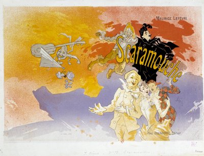 Portada del libro Scaramouche de Maurice Lefevre. Ilustración de Jules Chéret (1836-1932) 1891 París, B.N. de Jules Cheret