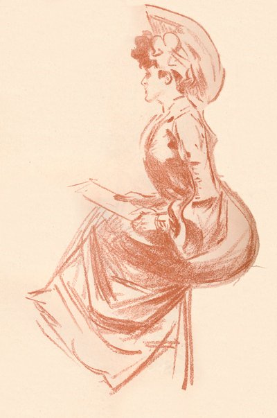Dibujo en sanguina, c. 1900 de Jules Cheret