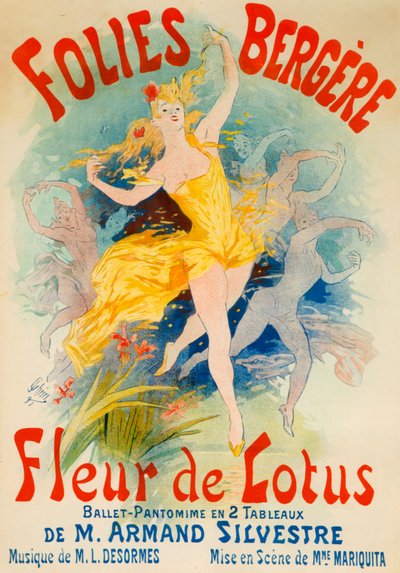 Ballet Fleur de Lotus para el Folies Bergère, París de Jules Cheret