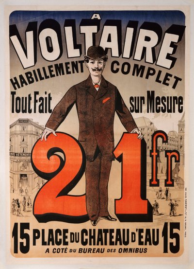 Póster publicitario "A Voltaire", c.1877 de Jules Cheret