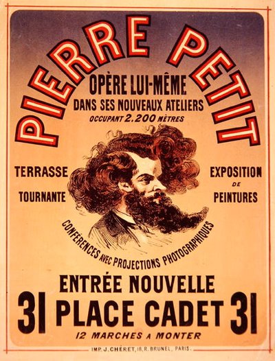 Póster publicitario de los nuevos estudios de Pierre Petit de Jules Cheret