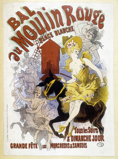 Cartel para el baile del Moulin Rouge, por Jules Chéret, finales del siglo XIX de Jules Cheret