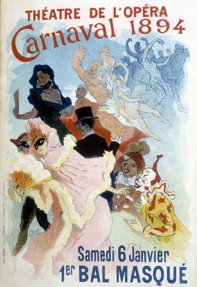 Póster de Cherret para el Carnaval de 1894 en el Teatro de la Ópera de Jules Cheret