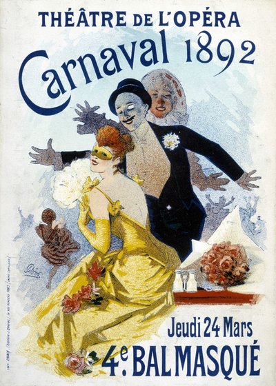 Cartel de Cherret para el carnaval de 1892 en el teatro de la ópera. de Jules Cheret