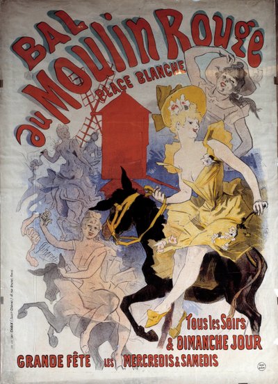 Baile del molino rojo. Cartel por Jules Cheret (1836 - 1932) de Jules Cheret