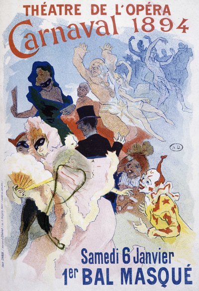 Teatro de la Ópera: carnaval de 1894, baile de máscaras - cartel por Jules Cheret de Jules Cheret