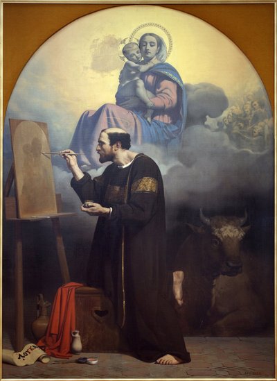 San Lucas pintando a la Virgen. Visión de San Lucas de Jules Claude Ziegler