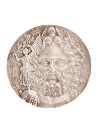 Medalla olímpica de primer lugar, Atenas 1896 (plata) de Jules Clement Chaplain