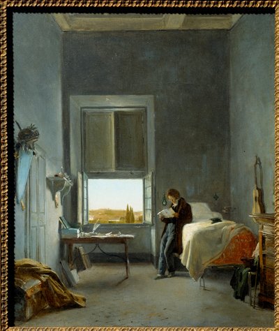 El artista en su habitación de Villa Médicis de Jules Coignet