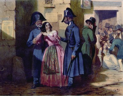 Arresto de una prostituta por la policía, c.1835 de Jules David