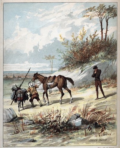 Don Quijote y Sancho Panza - Ilustración de Jules David (1808-1892) de "Historia de Don Quijote" - 1887 - por Miguel de Cervantes Saavedra (1547-1616) de Jules David