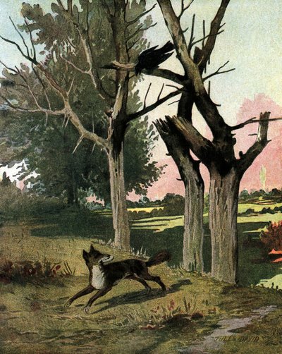 Fábula de La Fontaine: El cuervo y el zorro de Jules David