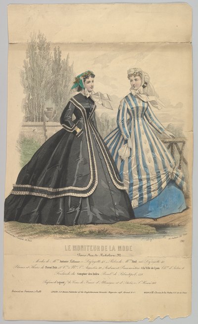 Modas de Mme. Antonie Lalanne, No. 791, de Le Moniteur de la Mode, 1848 de Jules David